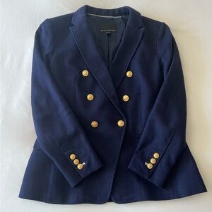Banana Republic Navy Blue Double Breasted Captain’s Blazer Jacket Size 6 Petite